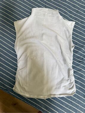 Quince White Sleeveless Mock Neck Tank